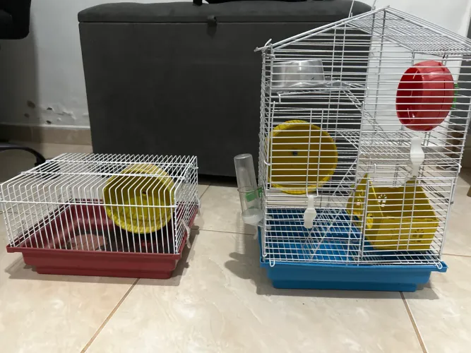 2 gaiolas para hamster mais acessórios 