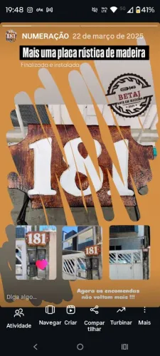 Numeração de Madeira Rústica Personalizada