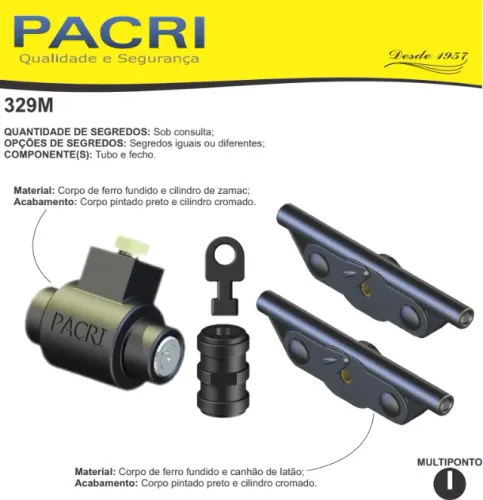 Kit de segurança para porta de enrolar marca Pacri - Novo na caixa!