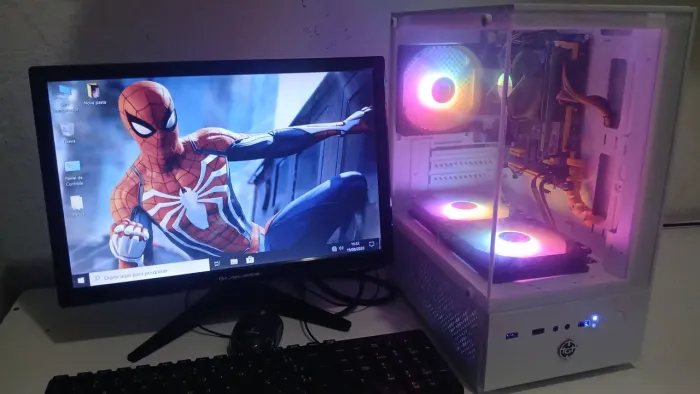 Computador completo Core i5 3.20ghz 8g Gabinete Gamer 3Fans RGB Windows10 + tela de Led