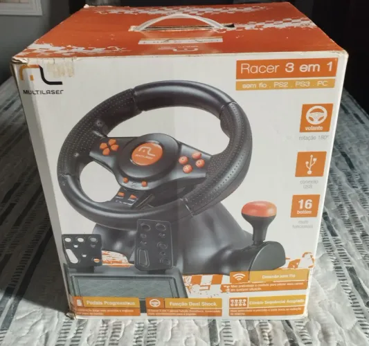 VOLANTE MULTILASER RACER 3 EM 1 EM EXCELENTES CONDIÇÕES !!