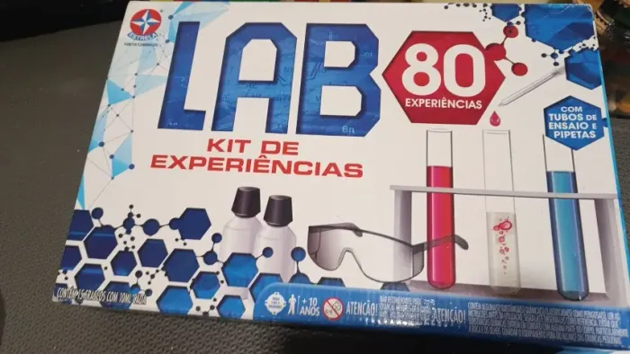 Kit LAB 80 Estrela - Jogo de Experiências Científicas + Acessórios