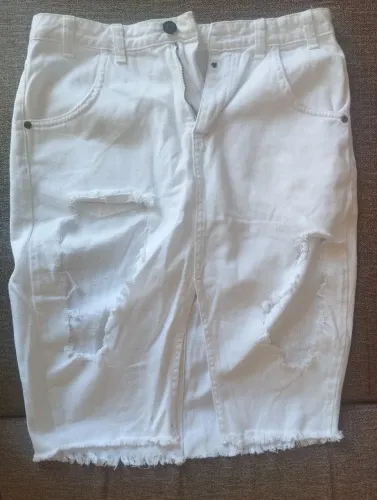 Saia branca jeans