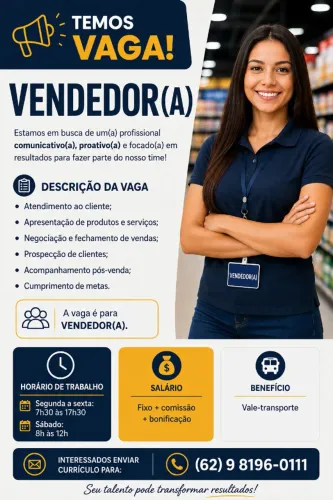 Vaga Vendedor(a) Material de Construção