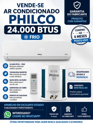 Ar Condicionado Split Inverter Philco 24000 BTU/h - 220 Volts