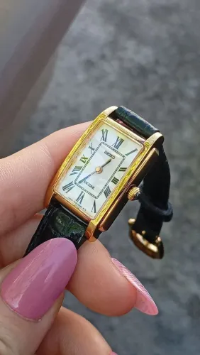 Relógio Seiko Exceline Vintage Banhado a Ouro (Estilo Tank / Cartier) - Anos 80
