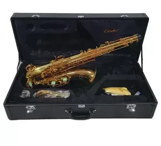 Sax Tenor Condor Cst60 Gold Dourado Com Case Luxo