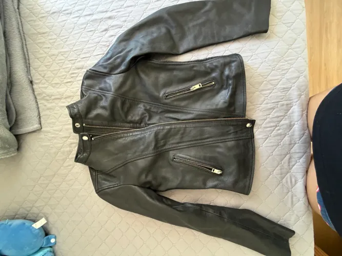 Jaqueta Diesel Timeless Vintage 100% Couro de Cordeiro Lambskin Preta - Tam. M