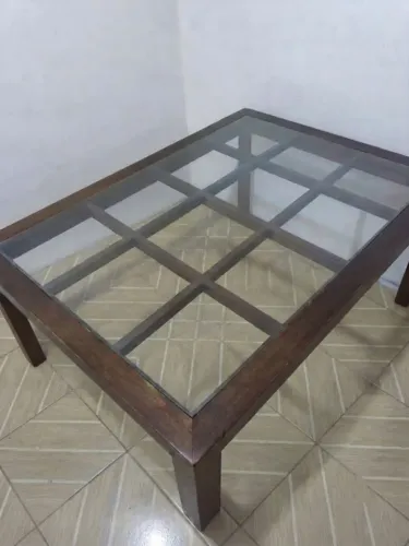 Mesa retangular tampo de vidro - VENDIDO!