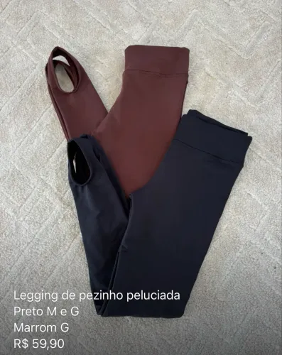 Legging De Pezinho Peluciada (Preta e Marrom) M e G