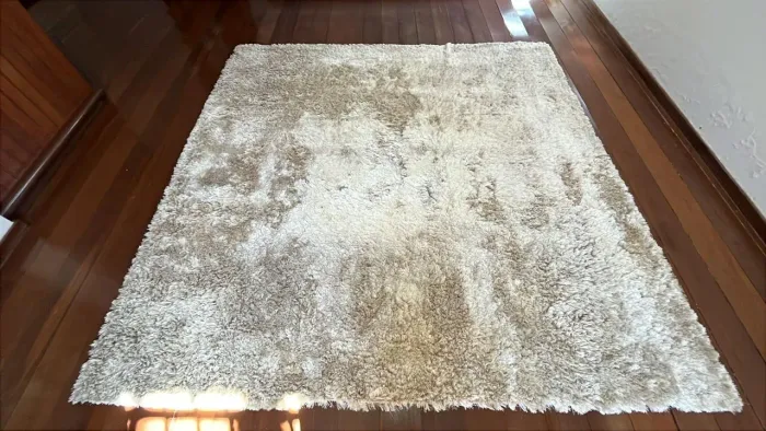 Carpete Peludo Felpudo Bege Mesclado 2,5m x 2,5m