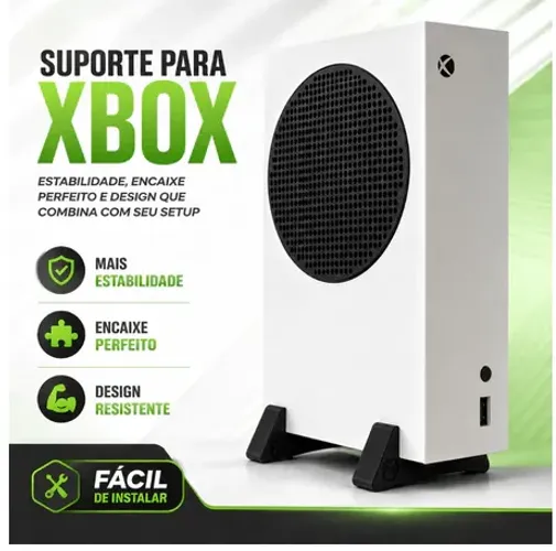 Suporte para Xbox Series S Vertical Base de Elevação Pezinho Apoio Mesa Melhora Ventilação