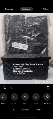 Caixa organizadora de 4L. Pacote com 12 unidades.