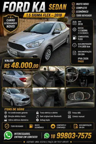 Ford KA+ Sedan 1.5 16V Flex 4P 2018