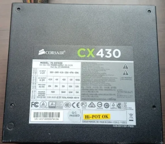 Fonte de Alimentação Corsair CX430 - Testada e Funcionando
