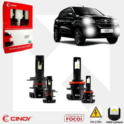 Kit Led Cinoy H4 + H11 Renault Kwid 16 A 19