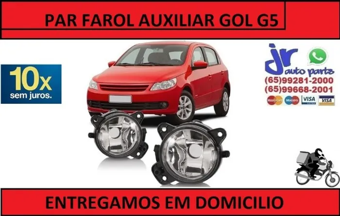 Par Farol de Milha Gol G5 2009 a 2012 Auxiliar Neblina 