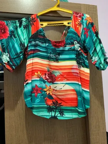 Blusa camiseta verão cor tropical praoa
