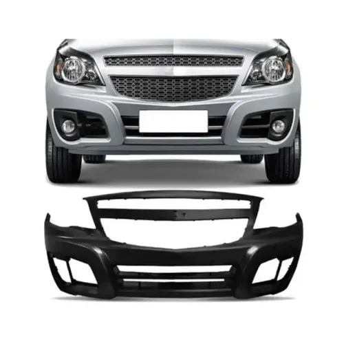 Parachoque Chevrolet Montana 2011 à 2021 - Furo Farol Auxiliar - Preto Liso - R2A
