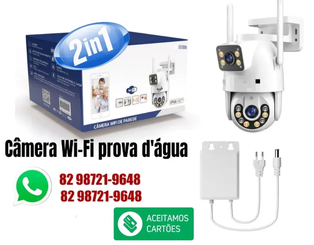 Câmera Wi-Fi de monitoramento pelo celular com 2cameras 2in1 top imagens