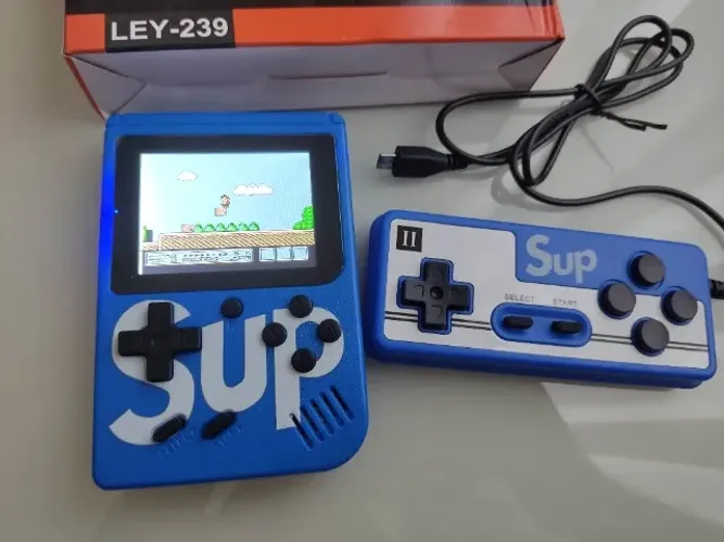 Mini Game Retrô Azul 400 Jogos com Controle