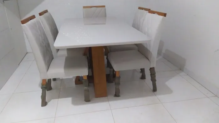 Mesa de Jantar Elegante com 6 Cadeiras 160x90 Pronta Entrega