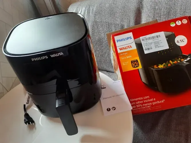 (NOVA NA CAIXA) Fritadeira Airfryer Digital Série 3000 Philips Walita Preta 1400W 110v