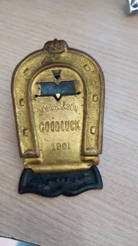 Antiguidade - Clip Holder (suporte ou dispensador de clipes de papel) M. Myers & Son, 1901