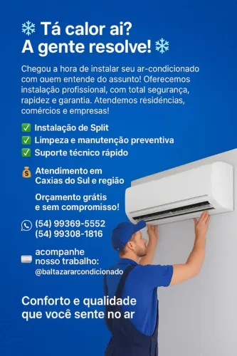 Instalação, manutencão e Limpeza de Ar Condicionado