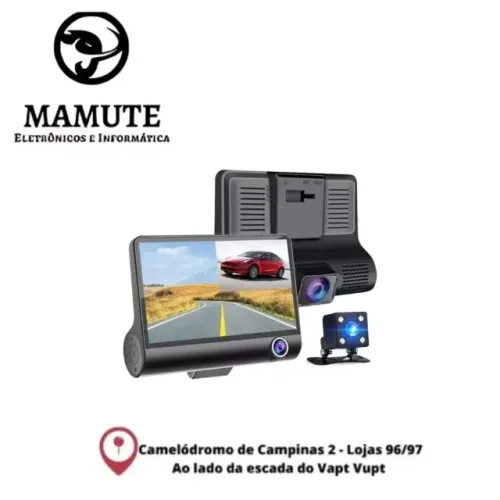 Câmera Veicular Automotiva Segurança Carro Uber Taxi 3 Em 1