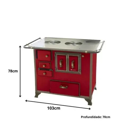 Fogão forno a lenha estilo barroco