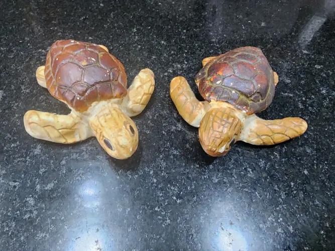 2 Tartarugas filhotes Decorativas vintage