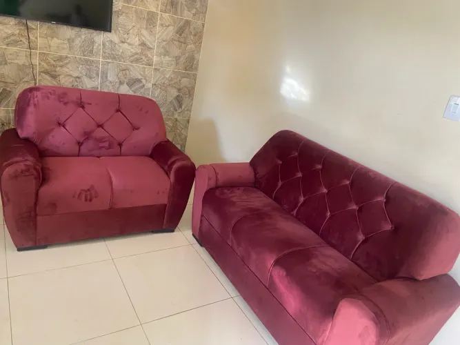 Conjunto de sofás elegantes em veludo várias cores 