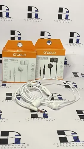 Fone de ouvido com fio para entrada auxiliar P2 com borrachinha auricular
