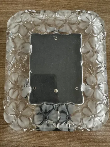 Porta Retrato de cristal com flores - novinho!!!