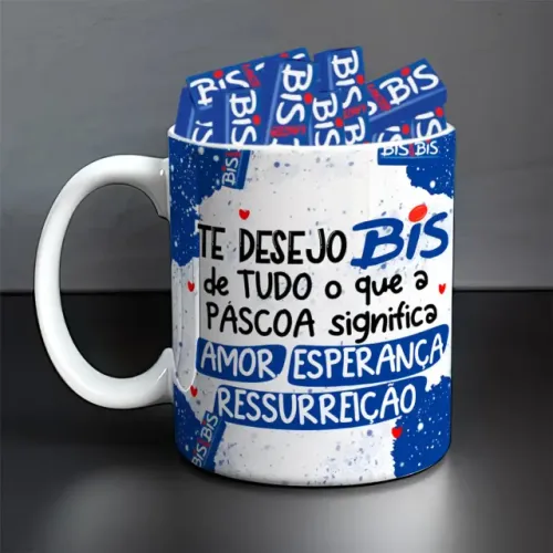 Caneca pascoa caneca com chocolate 