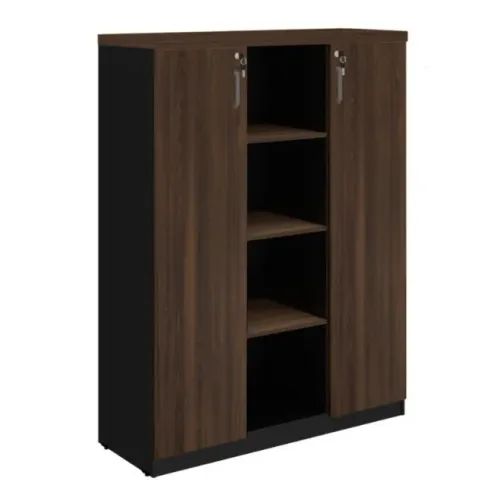 Armário Alto Credenza com Nicho Marsala/Preto Moderno Modelo 51018