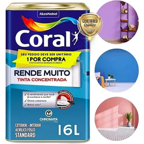 TINTA CORAL ACRÍLICA FOSCA RENDE MUITO LATA