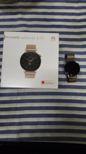 Smartwatch Huawei Gt3 42mm Dourado Pulseira Milanese Impecável