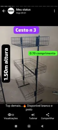 Cesto para supermercado - 3 níveis