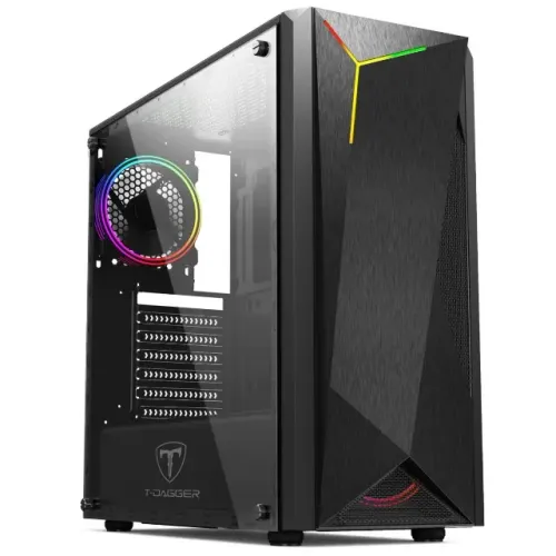 Gabinete Gamer T-Dagger TGC-G28B 03 Com Led Rgb Frontal *Sem Fan Led* - WZetta