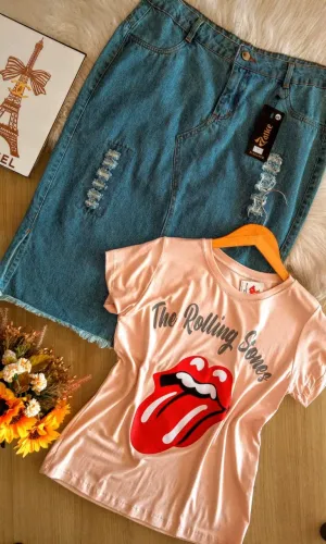 saia e blusa de malha