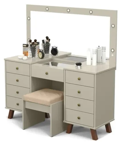 Penteadeira Camarim Eloa com Banqueta - Promoção 