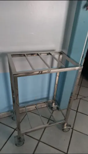 Carrinho para deslocamento ( 60X40X95), 2 andares, aço inox 304