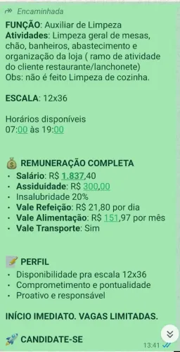 AUXILIAR DE LIMPEZA