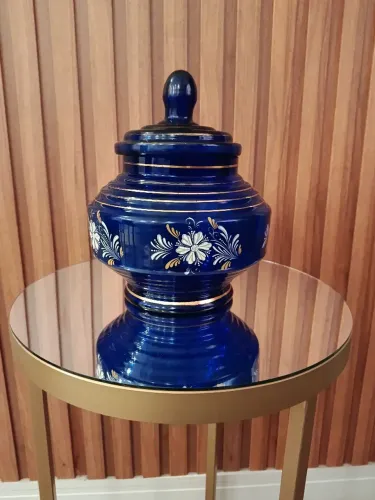 Bomboniere Vintage em Azul Cobalto e detalhes dourados