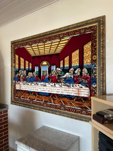 Quadro decorativo em veludo da Santa Ceia 1.25 x 1.70m