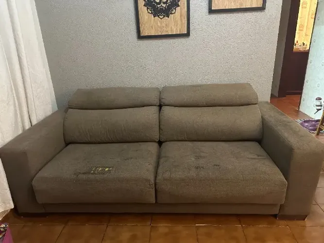 Sofá Retrátil e Reclinável 2,30m Marrom - Confortável e Espaçoso