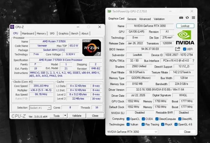 Pc Gamer Ryzen 7 5700x - RTX 3050 8GB Branca