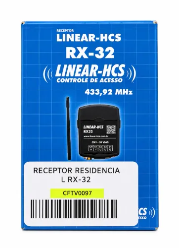 RECEPTOR LINEAR-HCS RX-32 433,92 MHz PARA CONTROLE DE ACESSO